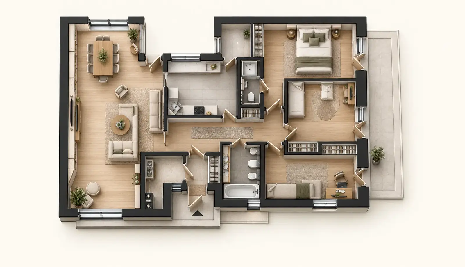 SMART 173 LOFT tek kat planı referans çizimi