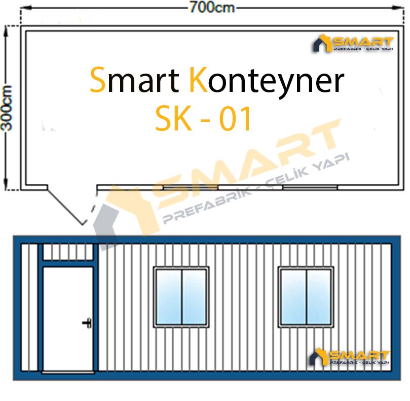 Smart Konteyner - SK- 01 Yaşam Konteyneri Görnüm