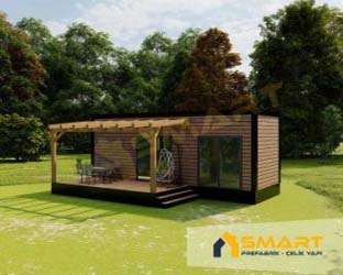 27 m2 teraslı taşıabilir ev